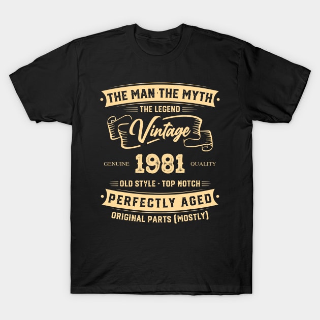 The Legend Vintage 1981 Perfectly Aged T-Shirt by Hsieh Claretta Art